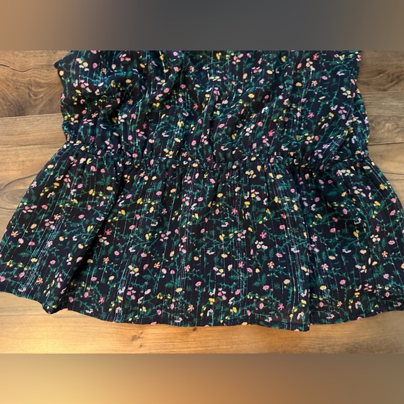 Banana Republic Flutter Sleeve Smocked Floral Blouse Top Women’s Small - Picture 4 of 7